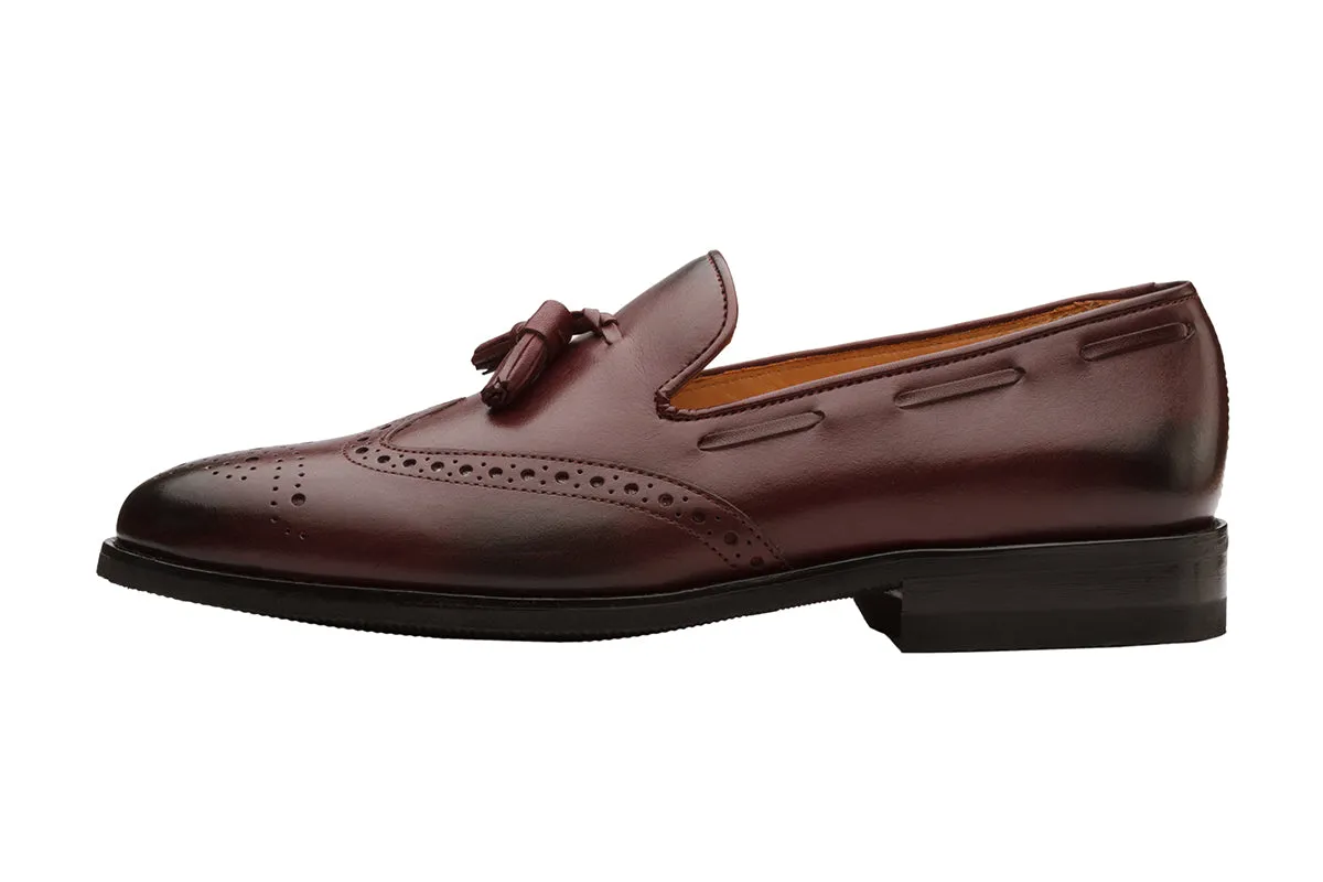 Wingcap Brogue Tassel Loafer - Burgundy