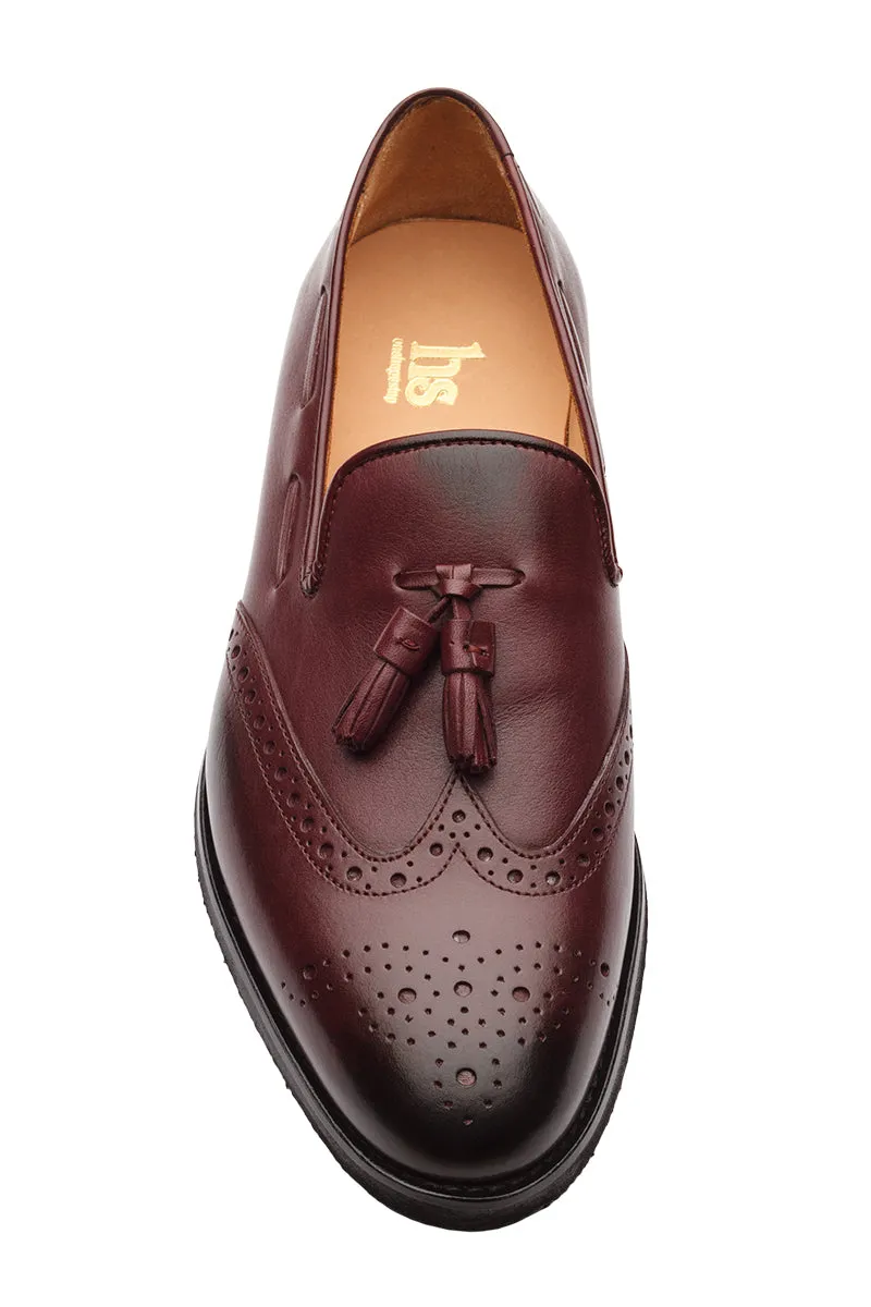 Wingcap Brogue Tassel Loafer - Burgundy