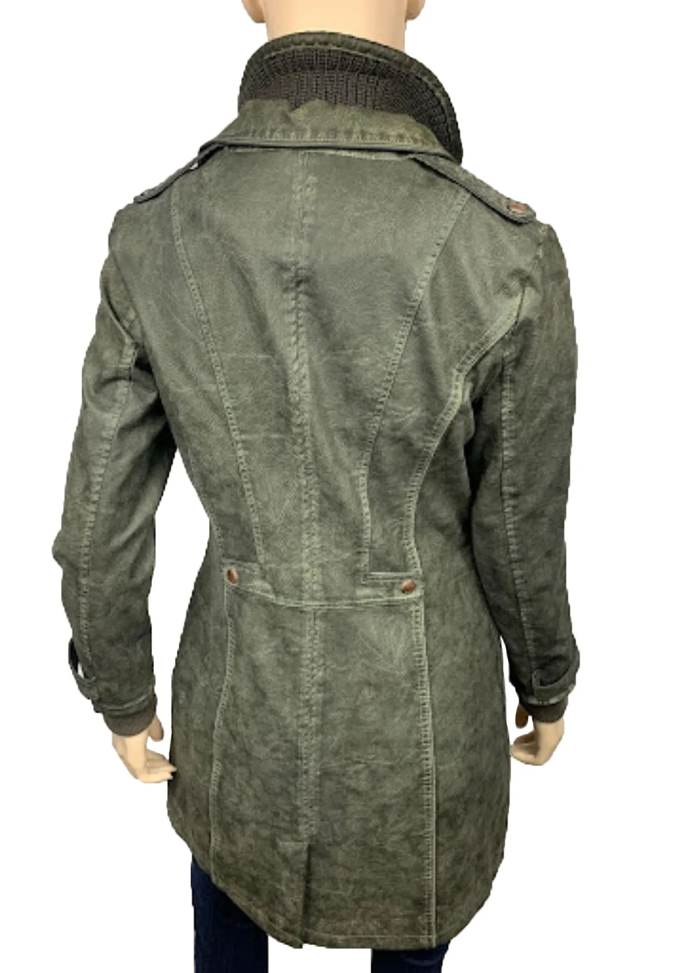 Women's Faux Leather Jacket-BF18254-W-GRN.OLIVE