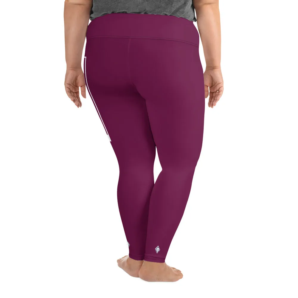 Women's Plus Size Yoga Pants Workout Leggings For Jiu Jitsu 013 - Tyrian Purple