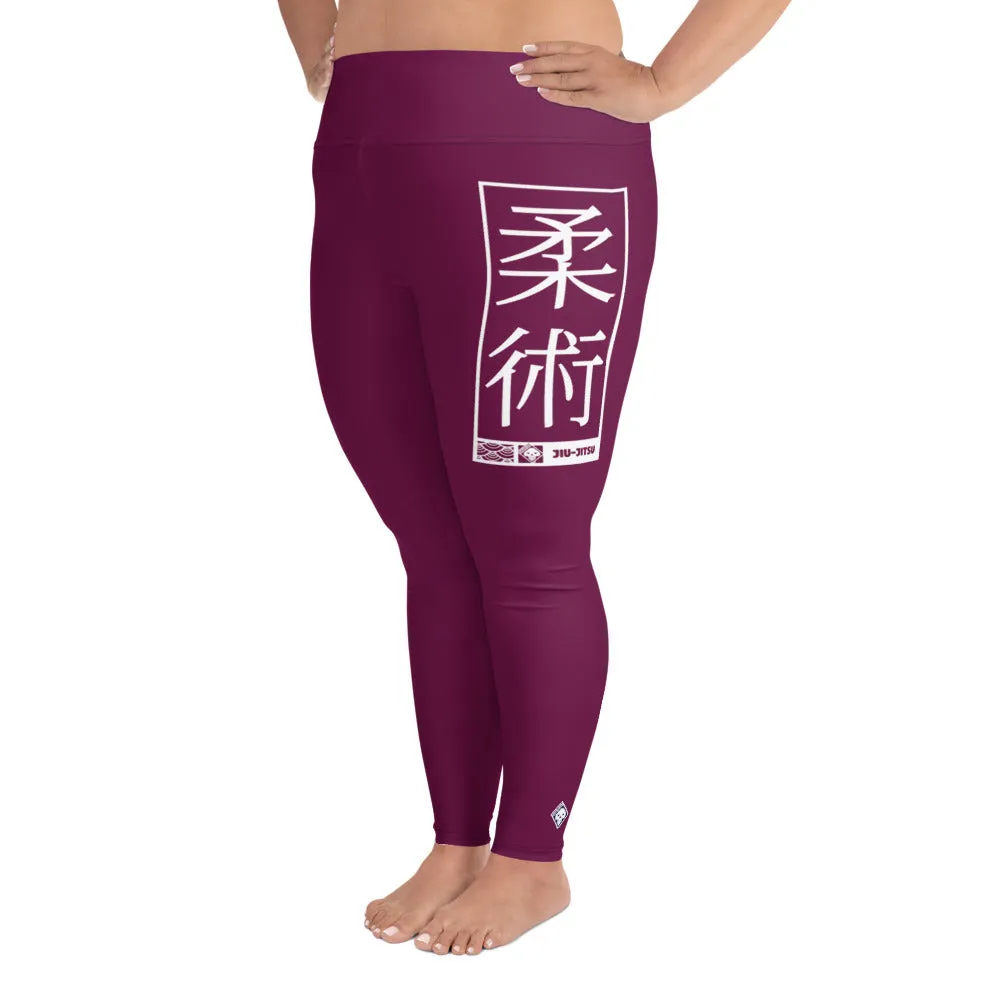 Women's Plus Size Yoga Pants Workout Leggings For Jiu Jitsu 013 - Tyrian Purple