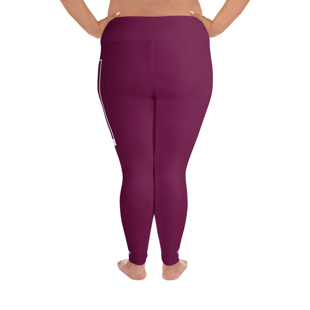 Women's Plus Size Yoga Pants Workout Leggings For Jiu Jitsu 013 - Tyrian Purple